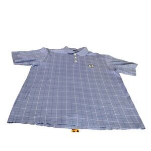 Pebble‎ Beach Collection Golf Links Polo Men Sz M Blue Embroidered 1919 Casual